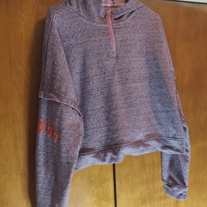 UA crop rival terry 1/2;zip hoodie